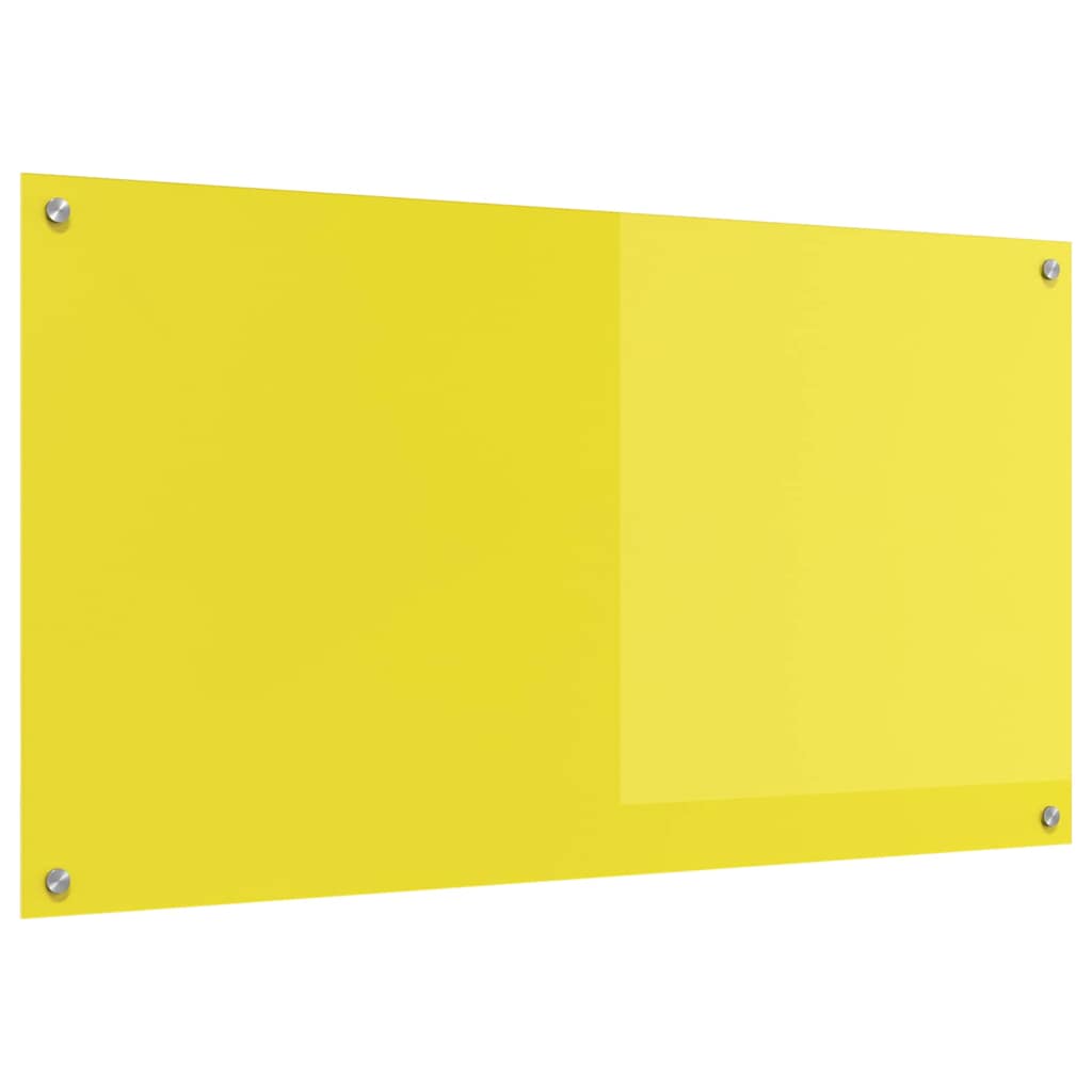 Kitchen Backsplash Yellow 110 x 60 x 0.6 cm Tempered Glass